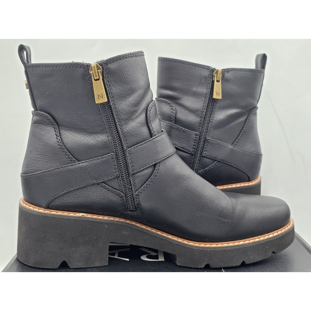 Naturalizer Women Darry Strap Bootie-Water Repellent Ankle Boot Black Sz 9 WIDE - Picture 6 of 13